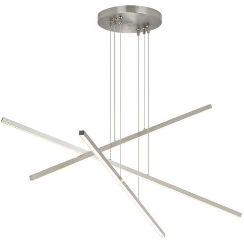 Essence Trio LED 50 inch Satin Nickel Linear Chandelier Ceiling Light, Integrated LED