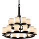 Textile 21 Light 33 inch Matte Black Chandelier Ceiling Light in Cream, Incandescent