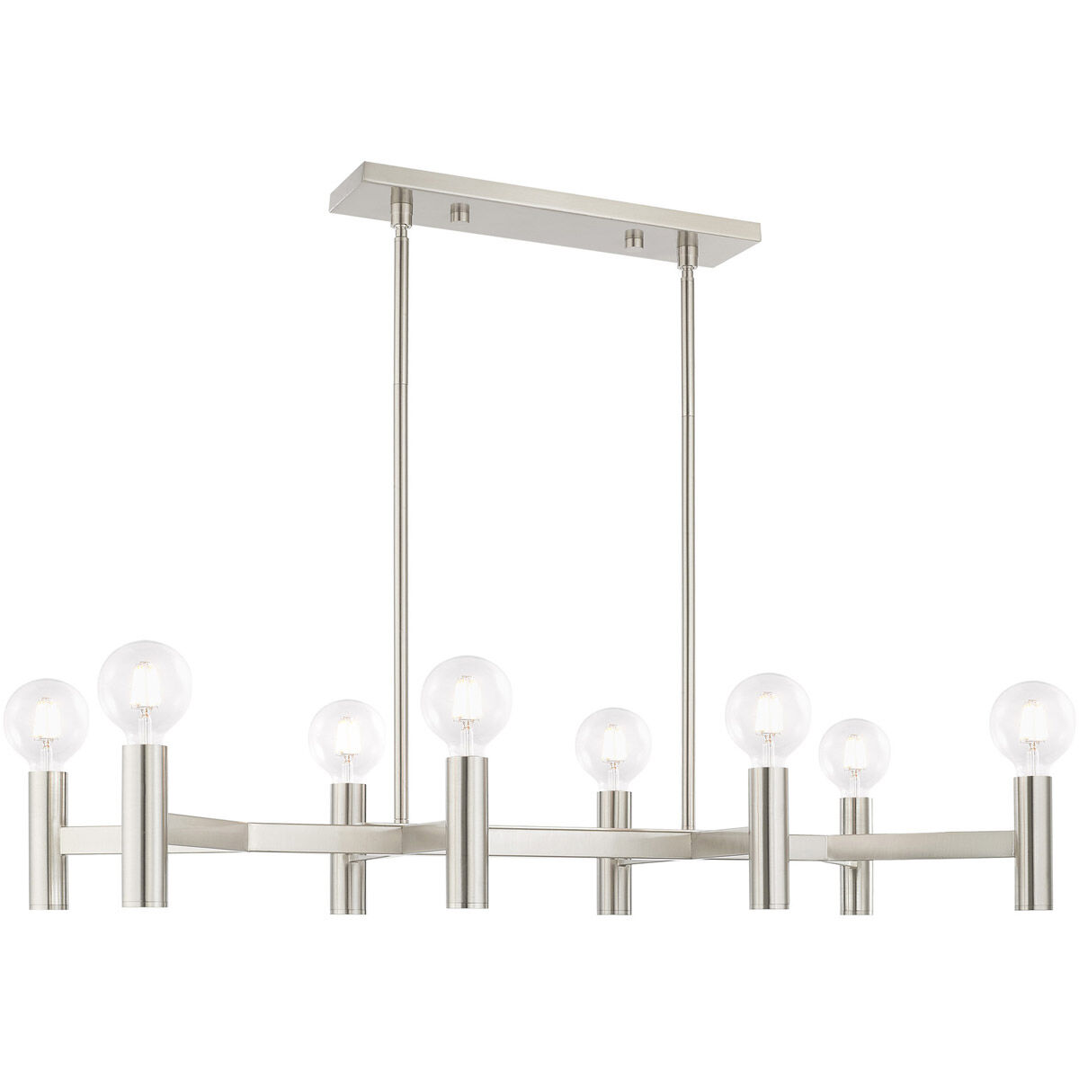 Copenhagen 8 Light 40 inch Brushed Nickel Linear Chandelier Ceiling Light