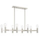 Copenhagen 8 Light 40 inch Brushed Nickel Linear Chandelier Ceiling Light