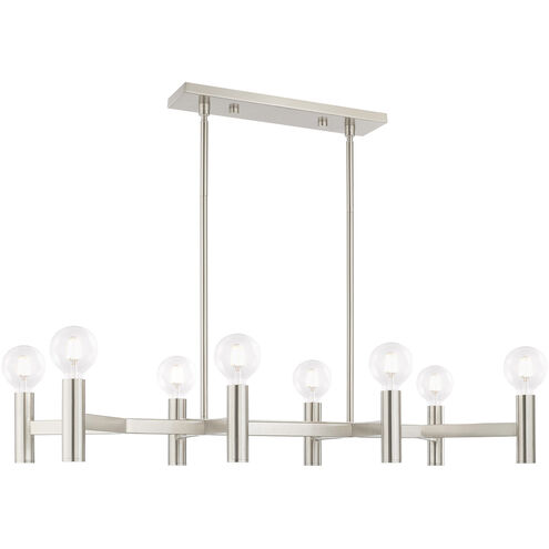 Copenhagen 8 Light 40 inch Brushed Nickel Linear Chandelier Ceiling Light