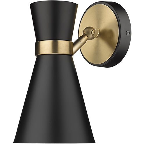 Soriano 1 Light 5.5 inch Matte Black and Heritage Brass Wall Sconce Wall Light