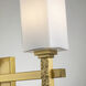 Jack 3 Light 23.5 inch Aged Brass Bath Bar Wall Light