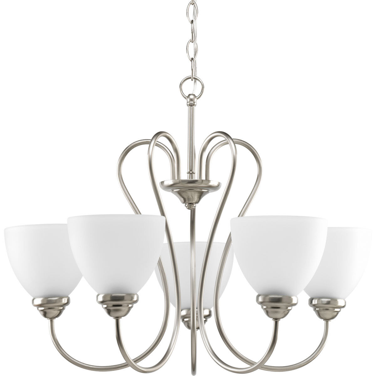 Heart 5 Light 25.25 inch Brushed Nickel Chandelier Ceiling Light