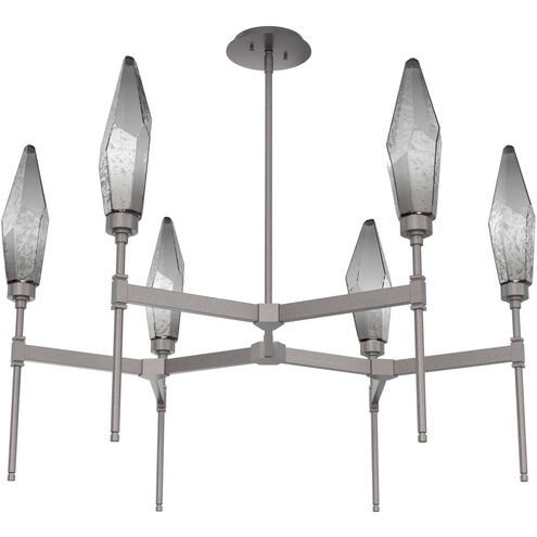 Rock Crystal LED Graphite Chandelier Ceiling Light, Round Belvedere