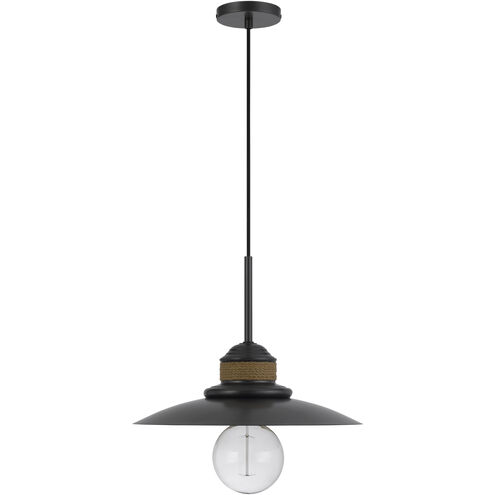 Mineola 1 Light 16 inch Black and Burlap Mini Pendant Ceiling Light