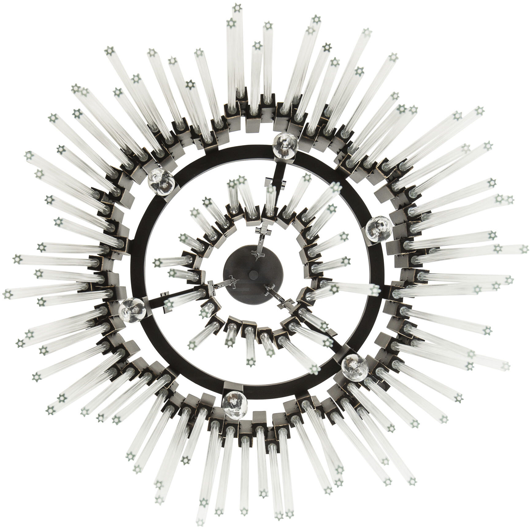 Matrix 6 Light 18.5 inch Matte Black and French Gold Pendant Ceiling Light