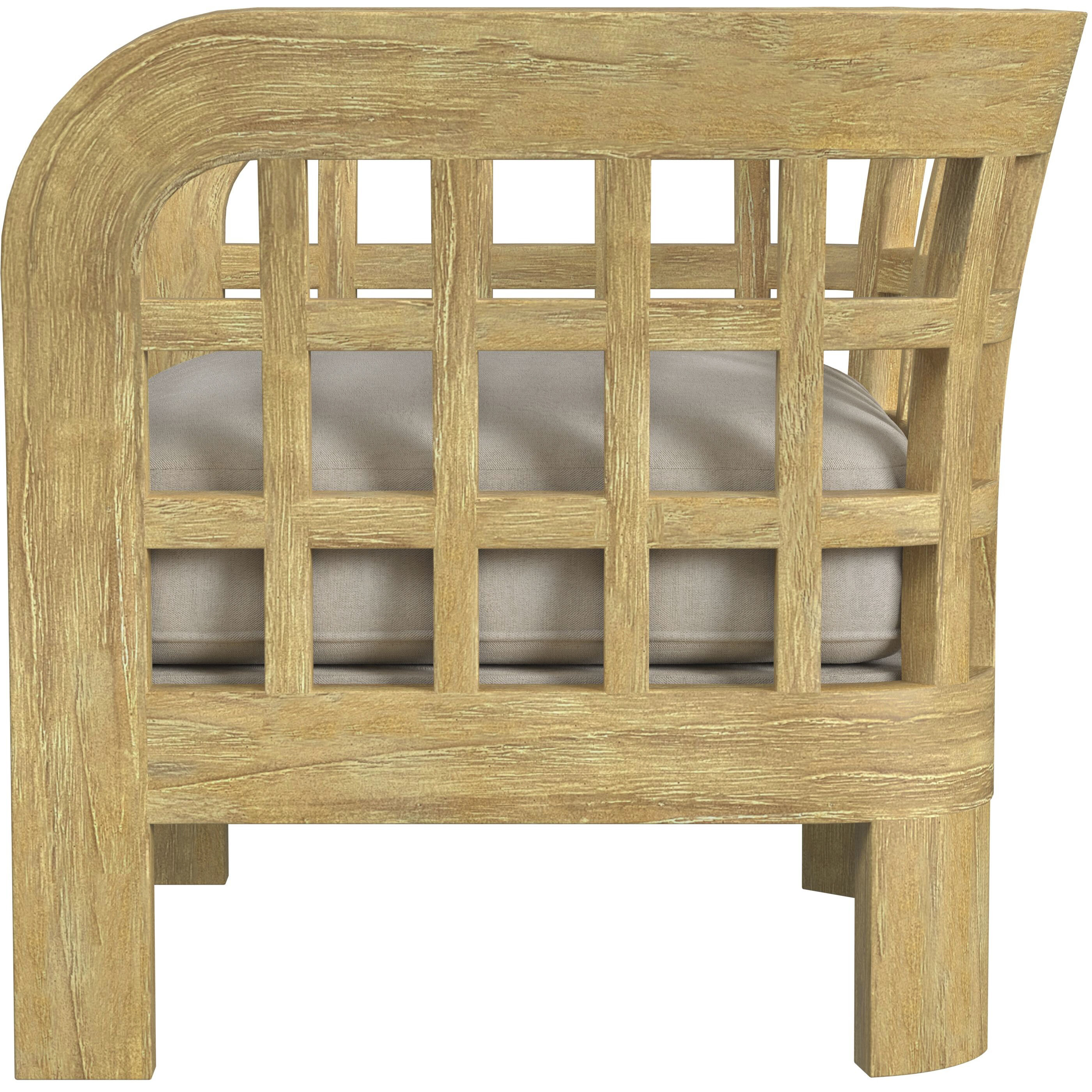 Monhegan Teak Outdoor Lounge Chair in Light Brown