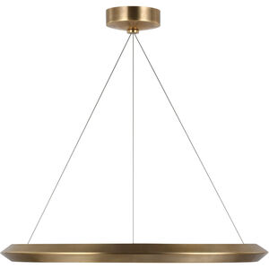 Peter Bristol Racetrack LED 28 inch Natural Brass Ring Chandelier Ceiling Light