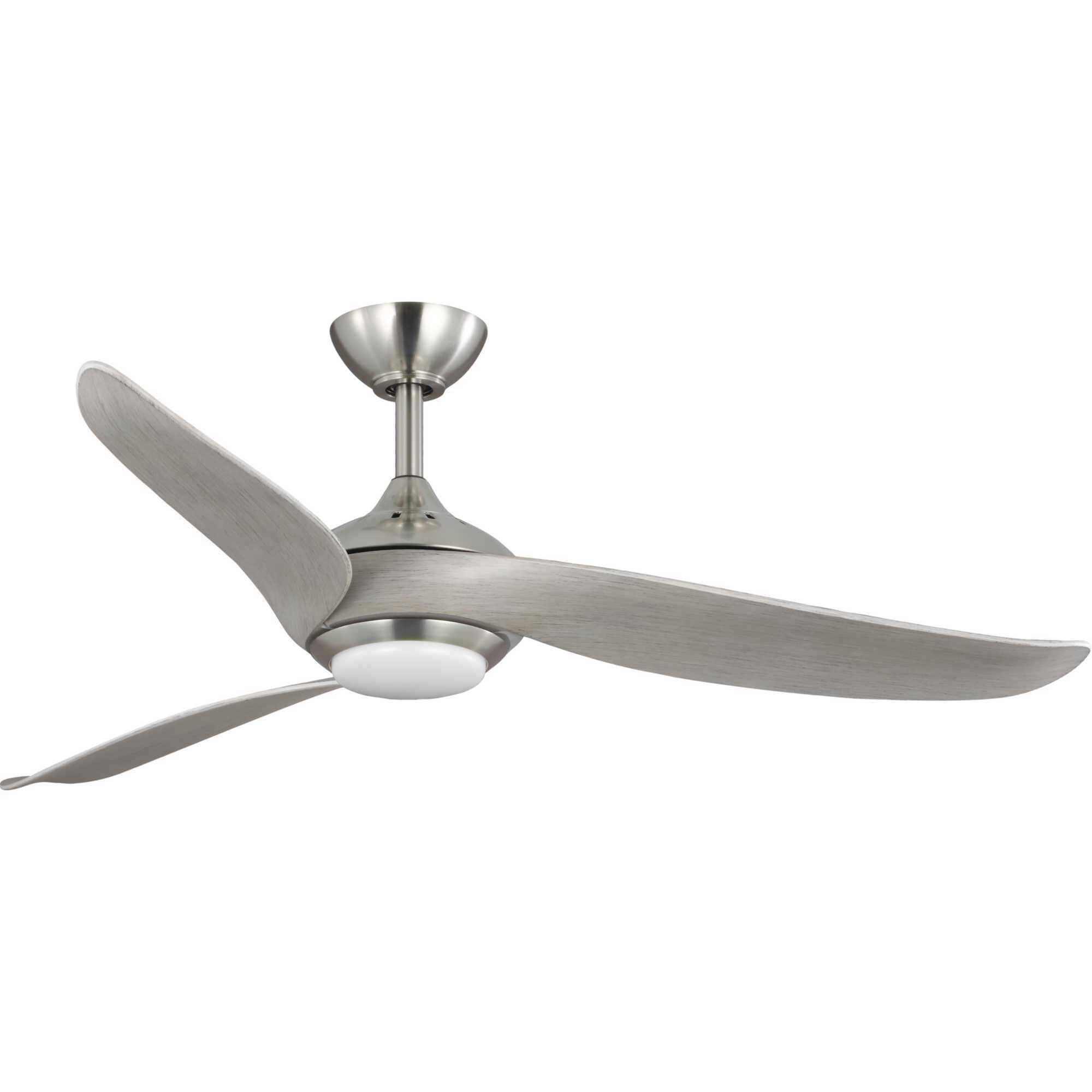 Conte 52 inch Brushed Nickel with Grey Weathered Wood Blades Outdoor Ceiling Fan