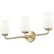 Montford 3 Light 24 inch Modern Gold Bath Vanity Light Wall Light