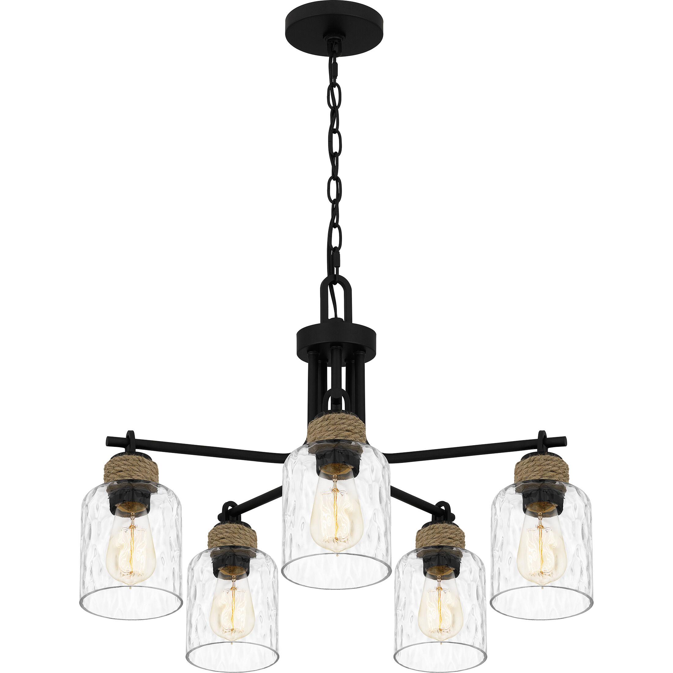Baltic 5 Light 26 inch Matte Black Chandelier Ceiling Light