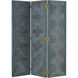 Santos 76 inch Vintage Navy/Brass Room Divider Screen