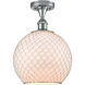 Ballston Large Farmhouse Chicken Wire 1 Light 10 inch Polished Chrome Semi-Flush Mount Ceiling Light, Ballston