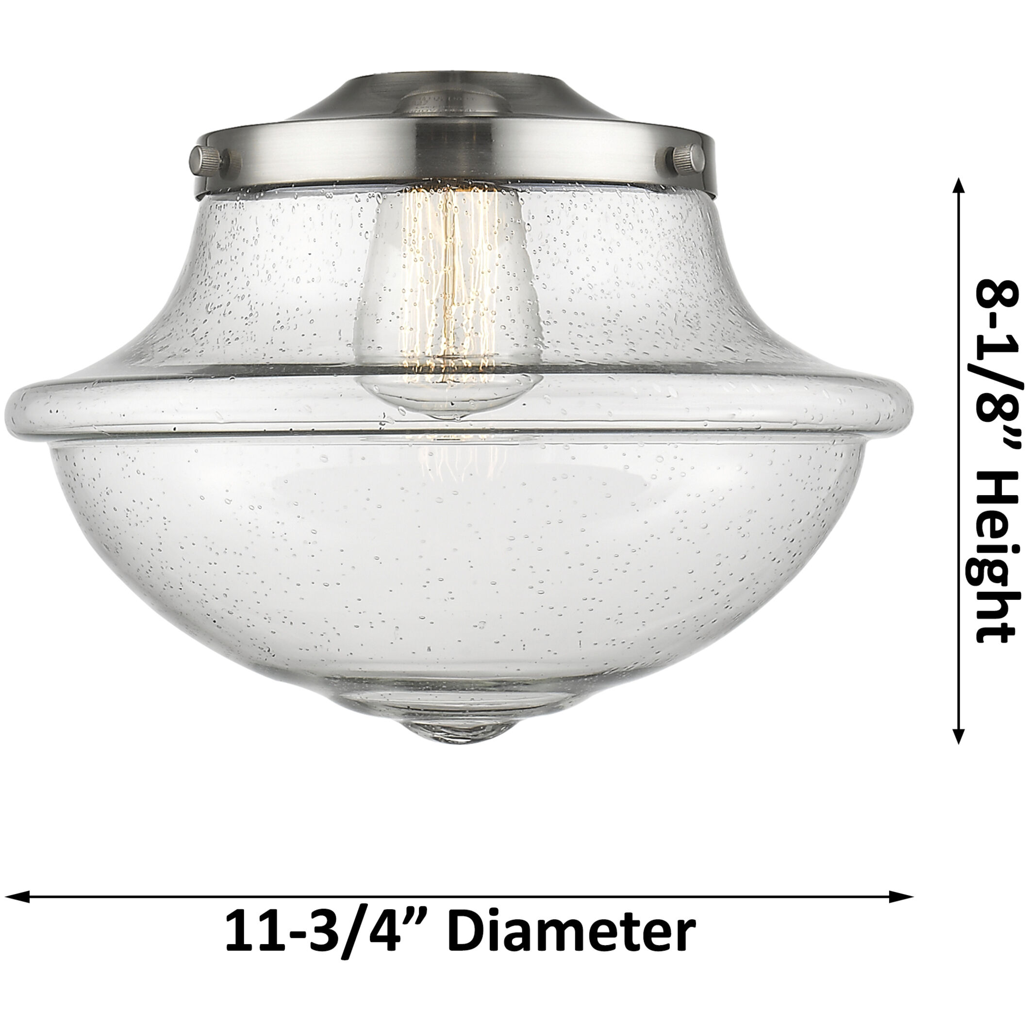Oxford 1 Light 11.75 inch Brushed Satin Nickel Mini Pendant Ceiling Light in Seedy Glass