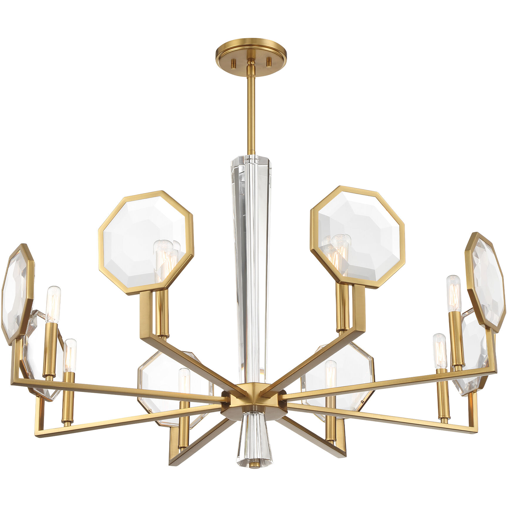 Leighton 8 Light 36 inch Warm Brass Chandelier Ceiling Light