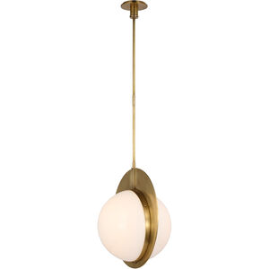 Thomas O'Brien Quando LED 19.75 inch Hand-Rubbed Antique Brass Globe Pendant Ceiling Light, Large