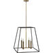 Fulton 4 Light 22 inch Bronze with Heirloom Brass Indoor Foyer Light Ceiling Light