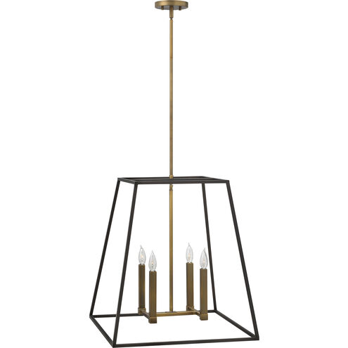 Fulton 4 Light 22 inch Bronze with Heirloom Brass Indoor Foyer Light Ceiling Light