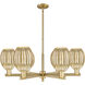 Preston 6 Light 23.88 inch Brushed Brass Chandelier Ceiling Light in Mercury Glass