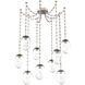 Meteo 9 Light 17 inch Beige Silver Swag Multi-Pendant Ceiling Light in Clear, Rectangular Chain