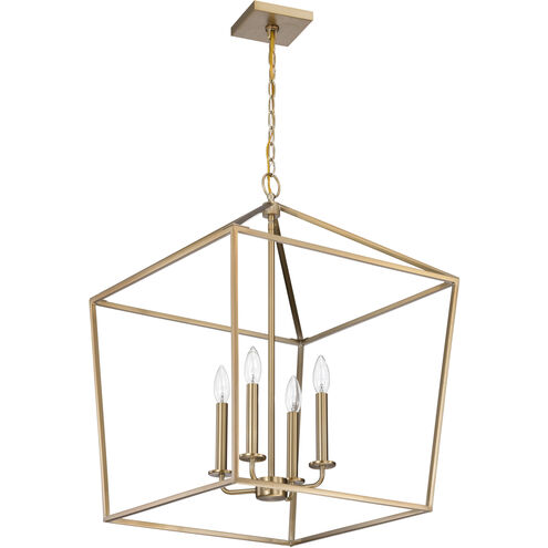 Emma 4 Light 20 inch Burnished Brass Pendant Ceiling Light