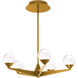 Double Bubble 5 Light 22.25 inch Aged Brass Chandelier Ceiling Light