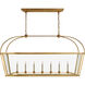 Chapman & Myers Riverside 7 Light 54 inch Antique-Burnished Brass Linear Pendant Ceiling Light, Large
