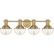 Dalton 4 Light 31 inch Brushed Gold Vanity Light Wall Light