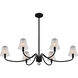 McKinney 6 Light 44 inch Matte Black Linear Chandelier Ceiling Light, Medium