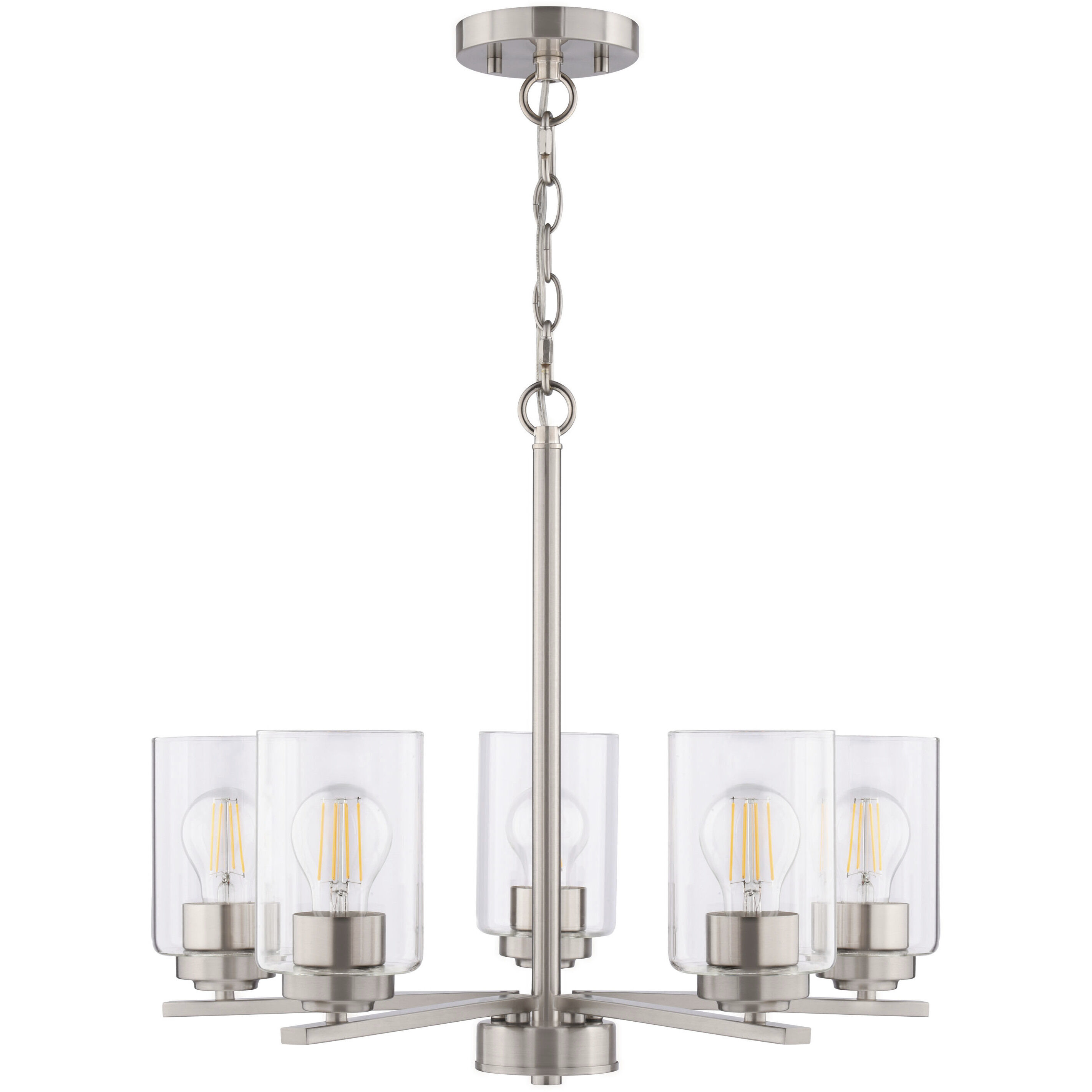 Park Ridge 5 Light 21 inch Satin Nickel Chandelier Ceiling Light