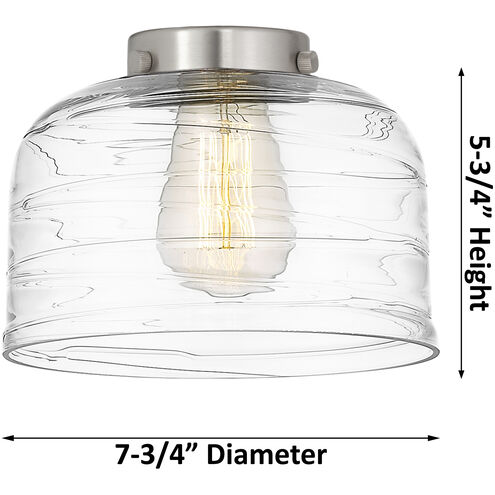 Franklin Restoration Large Bell LED 8 inch Brushed Satin Nickel Sconce Wall Light in Silver Plated Mercury Glass, Franklin Restoration