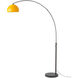 Half Dome 92 inch 14 watt Black Nickel and Black Arc Floor Lamp Portable Light in Mustard Steel