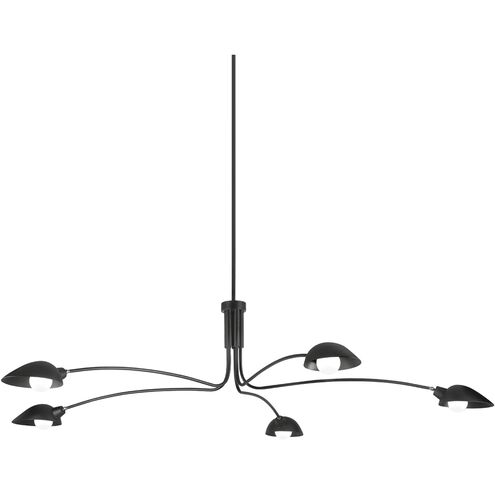 Leo 5 Light 84 inch Soft Black Pendant Ceiling Light