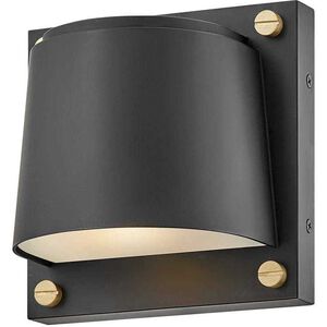 Coastal Elements Scout LED 7 inch Black with Brass Outdoor Wall Mount Lantern