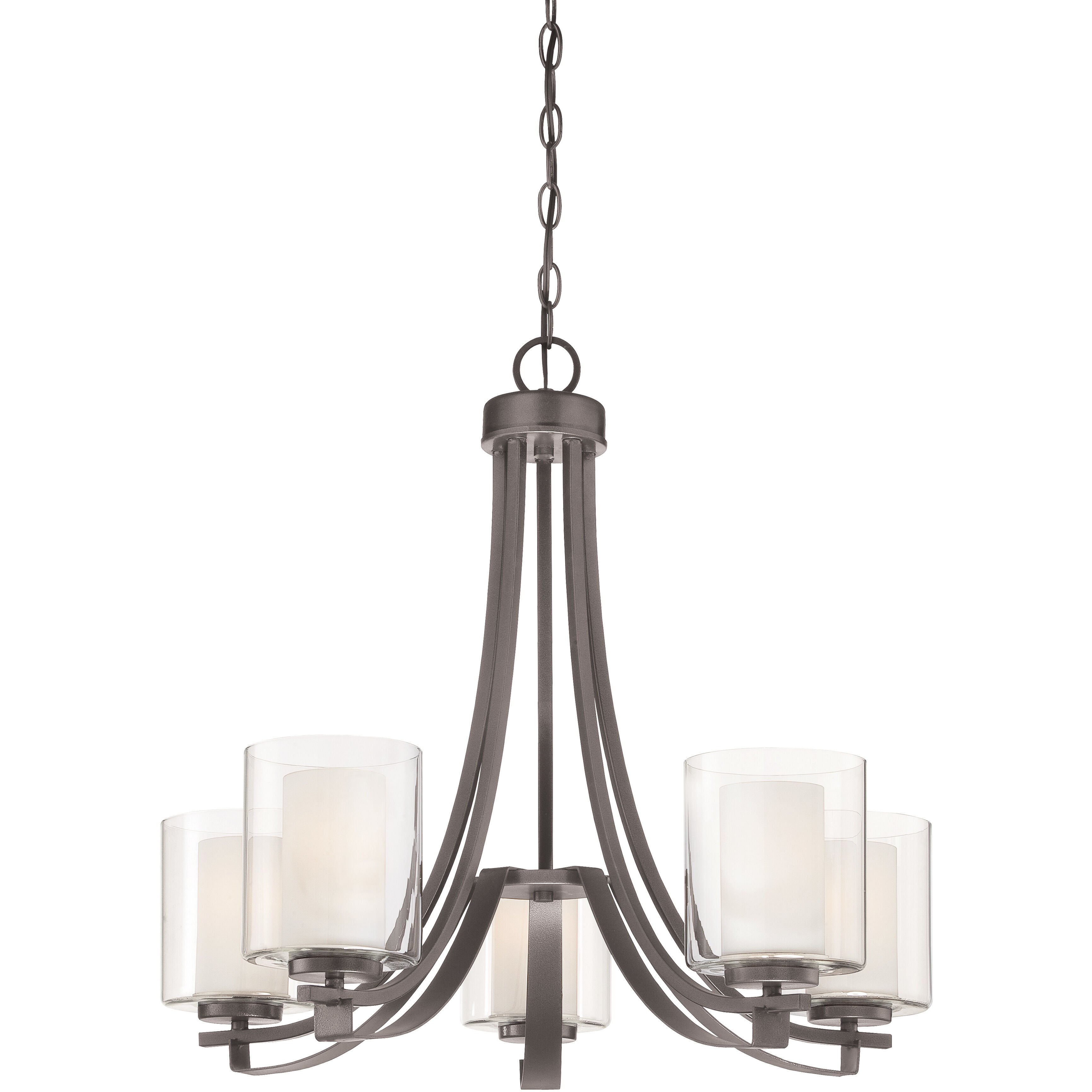 Parsons Studio 5 Light 25.5 inch Smoked Iron Chandelier Ceiling Light