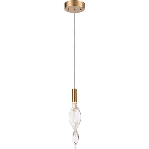 Aurora LED 6 inch Natural Brass Pendant Ceiling Light