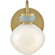 Lucy 1 Light 7.75 inch Lacquered Brass with Seafoam Bath Light Wall Light
