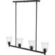 Bohin 4 Light 40 inch Matte Black Linear Chandelier Ceiling Light