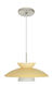 Trilo 1 Light Satin Nickel Pendant Ceiling Light in Champagne Glass, Halogen