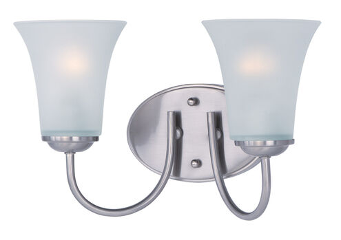 Logan 2 Light 14 inch Satin Nickel Bath Vanity Wall Light
