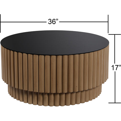 Fluted Barrel 36 inch Natural Stain Coffee Table