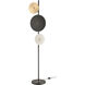 Salsarium 63 inch 60.00 watt Matte Black with Aged Brass and White Floor Lamp Portable Light