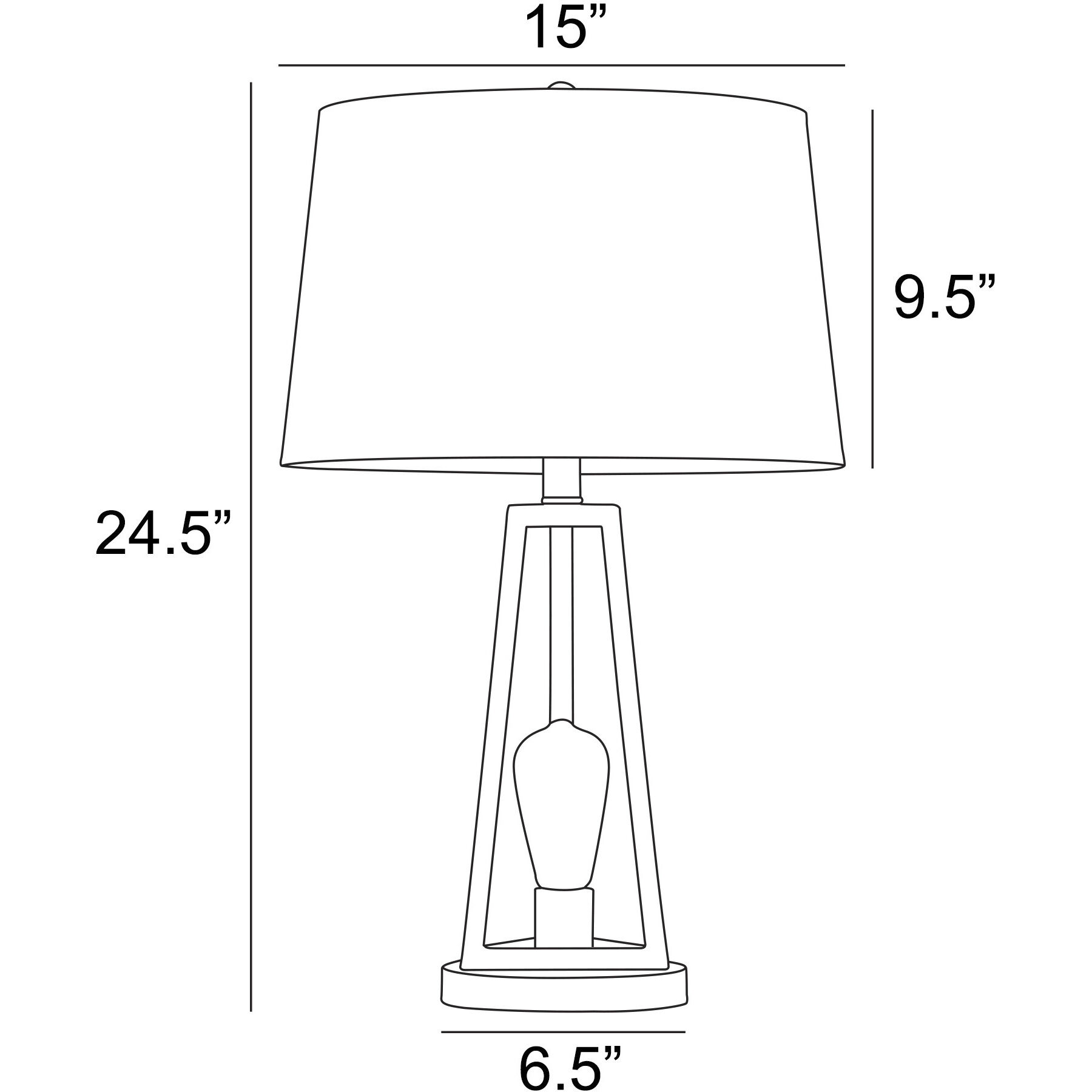 Galini 24.5 inch 60.00 watt Black Table Lamp Portable Light