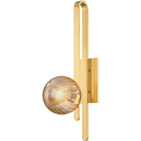 Cronus 1 Light 6.5 inch Vintage Polished Brass Wall Sconce Wall Light
