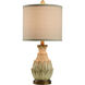 Signature 23.5 inch 60 watt Distressed Off-White and Light Beige Dark Brown Table Lamp Portable Light