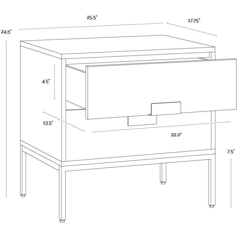 Jade 25.5 X 24.5 inch Antique Brass / Dark Mango Night Stand