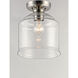 Acadia 1 Light 8.75 inch Satin Nickel Semi-Flush Mount Ceiling Light
