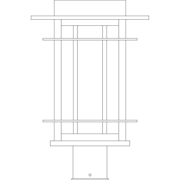 Oak Park 1 Light 16 inch Raw Copper Post Mount in White Opalescent