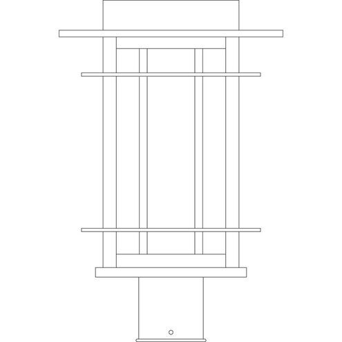 Oak Park 1 Light 16 inch Verdigris Patina Post Mount in Amber Mica